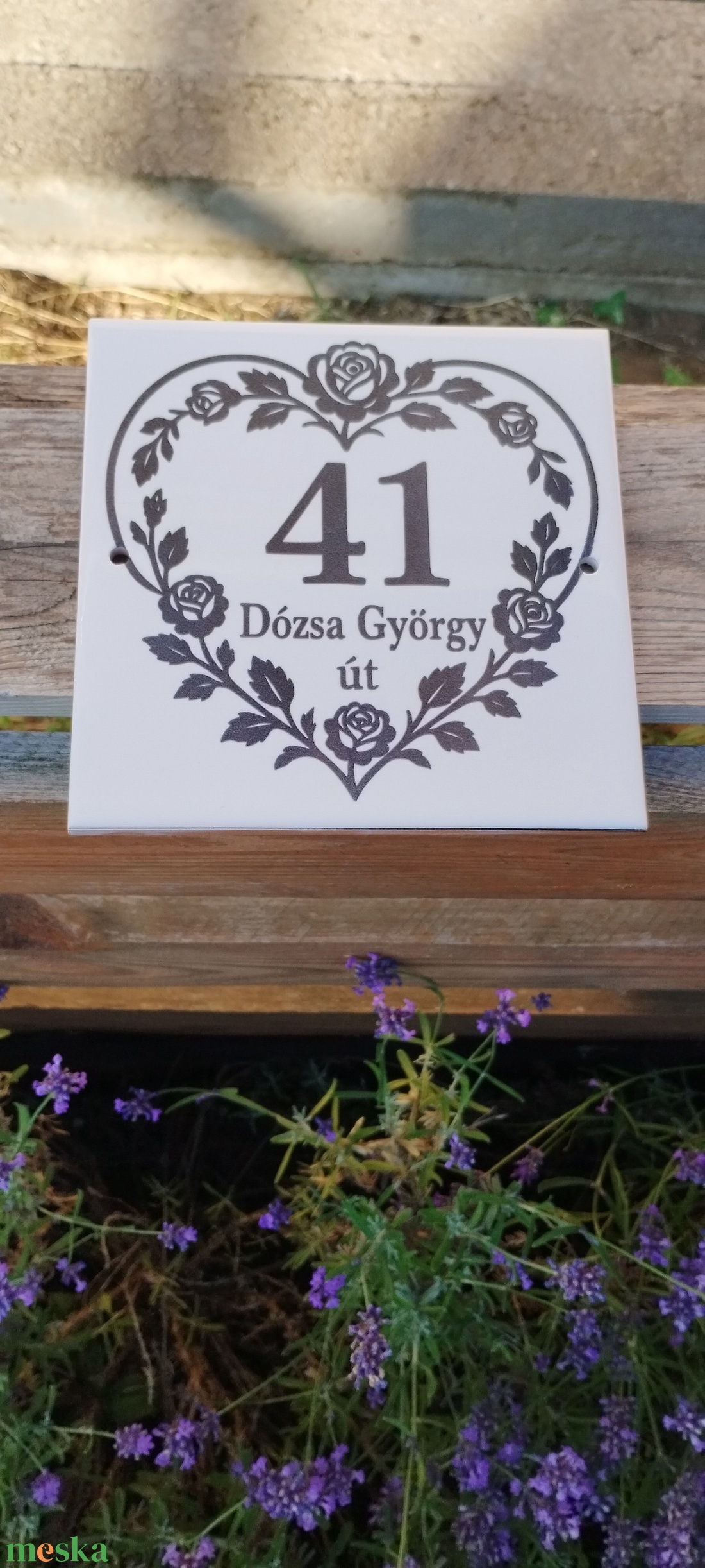 Egyedi kerámia házszámtábla � utcanévvel és számmal - otthon & életmód - ház & kert - házszám - Meska.hu