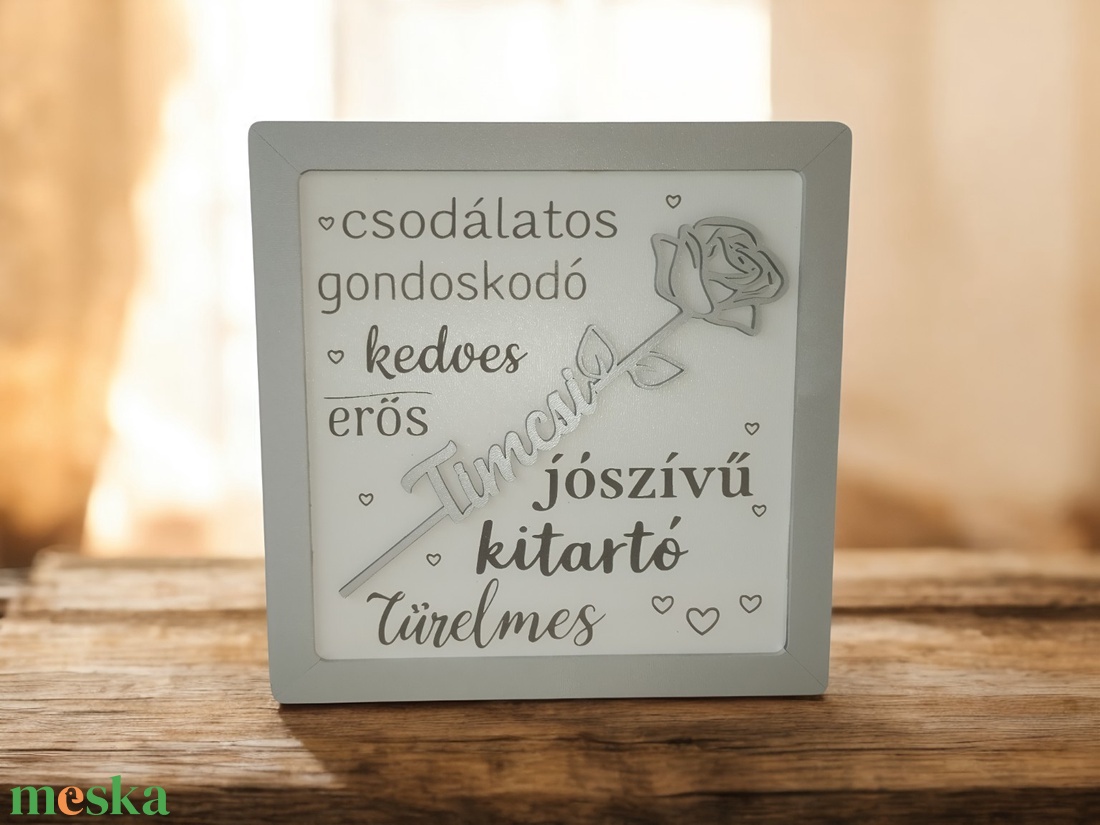 Egyedi gravírozott falikép � személyre szabott szöveggel és mintával (20�20 cm) - otthon & életmód - dekoráció - kép & falikép - fából készült kép - Meska.hu