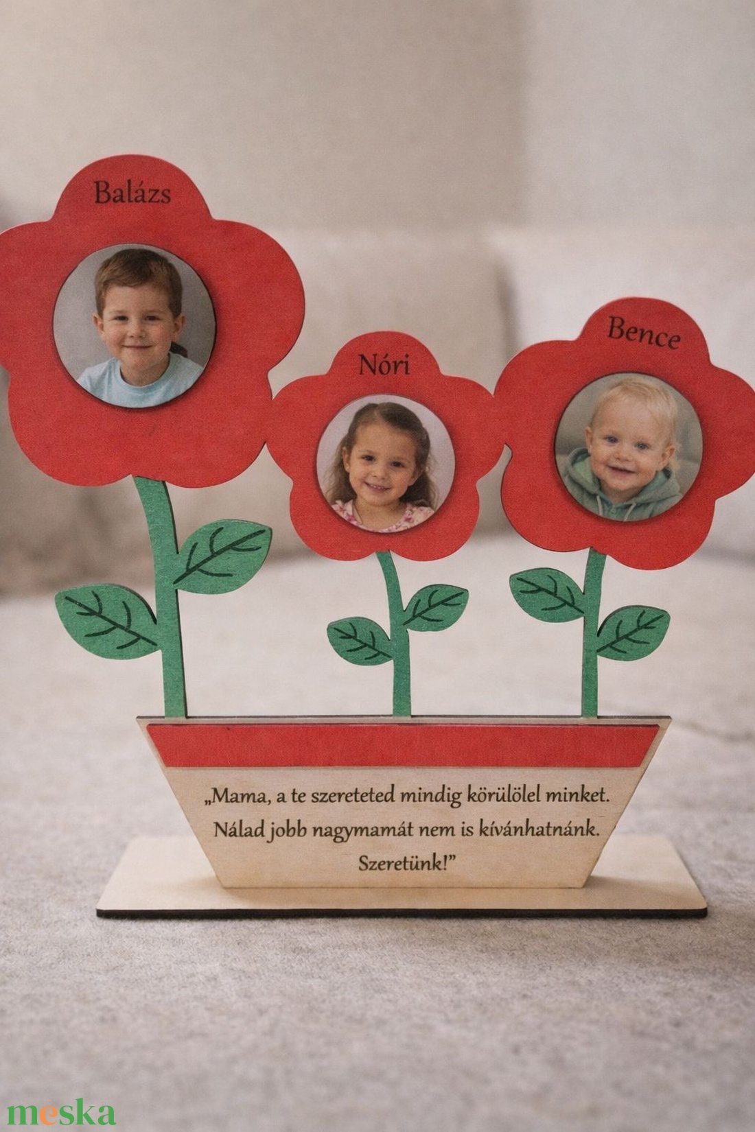 Egyedi fotós virág dekoráció � névre szóló ajándék anyák napjára - otthon & életmód - dekoráció - asztal és polc dekoráció - asztaldísz - Meska.hu