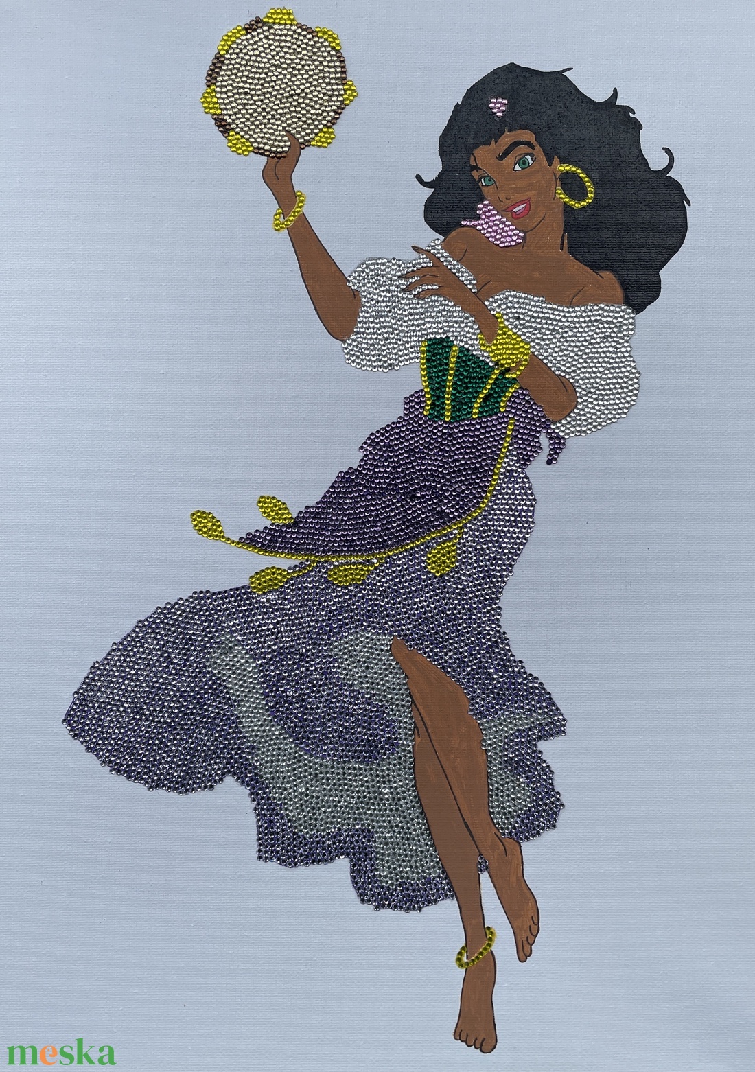 Esmeralda - Kézzel díszített vászonkép - művészet - festmény - festmény vegyes technika - Meska.hu