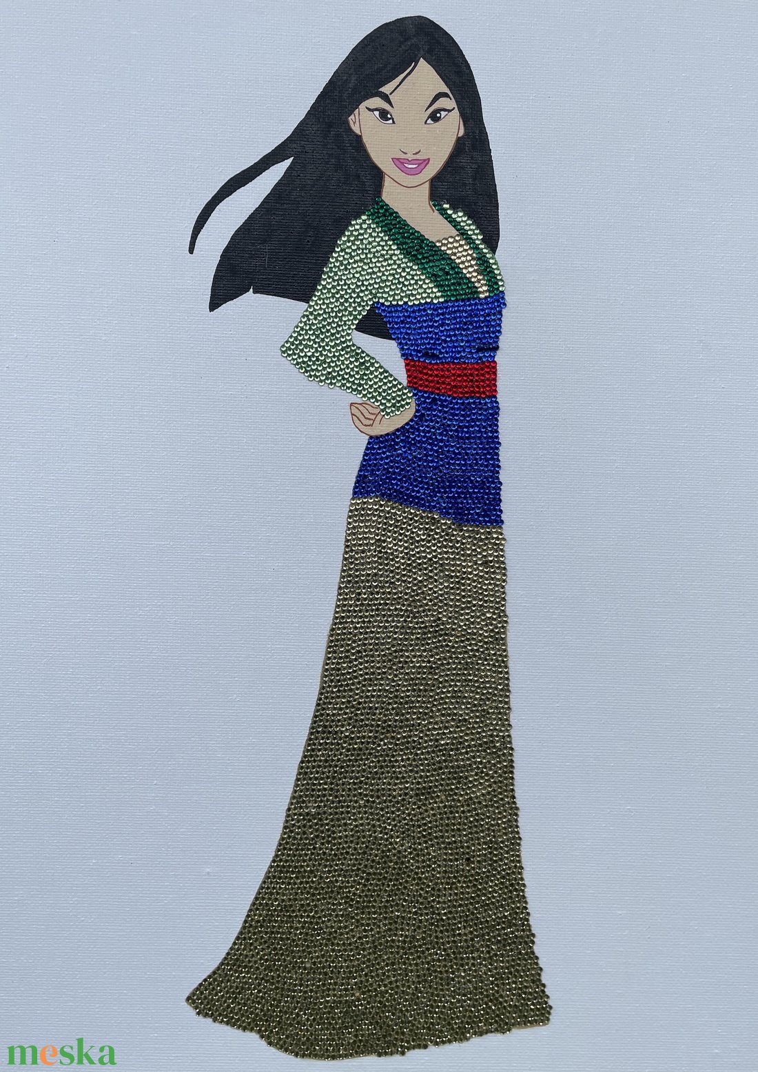 Mulan - Kézzel díszített vászonkép - művészet - festmény - festmény vegyes technika - Meska.hu