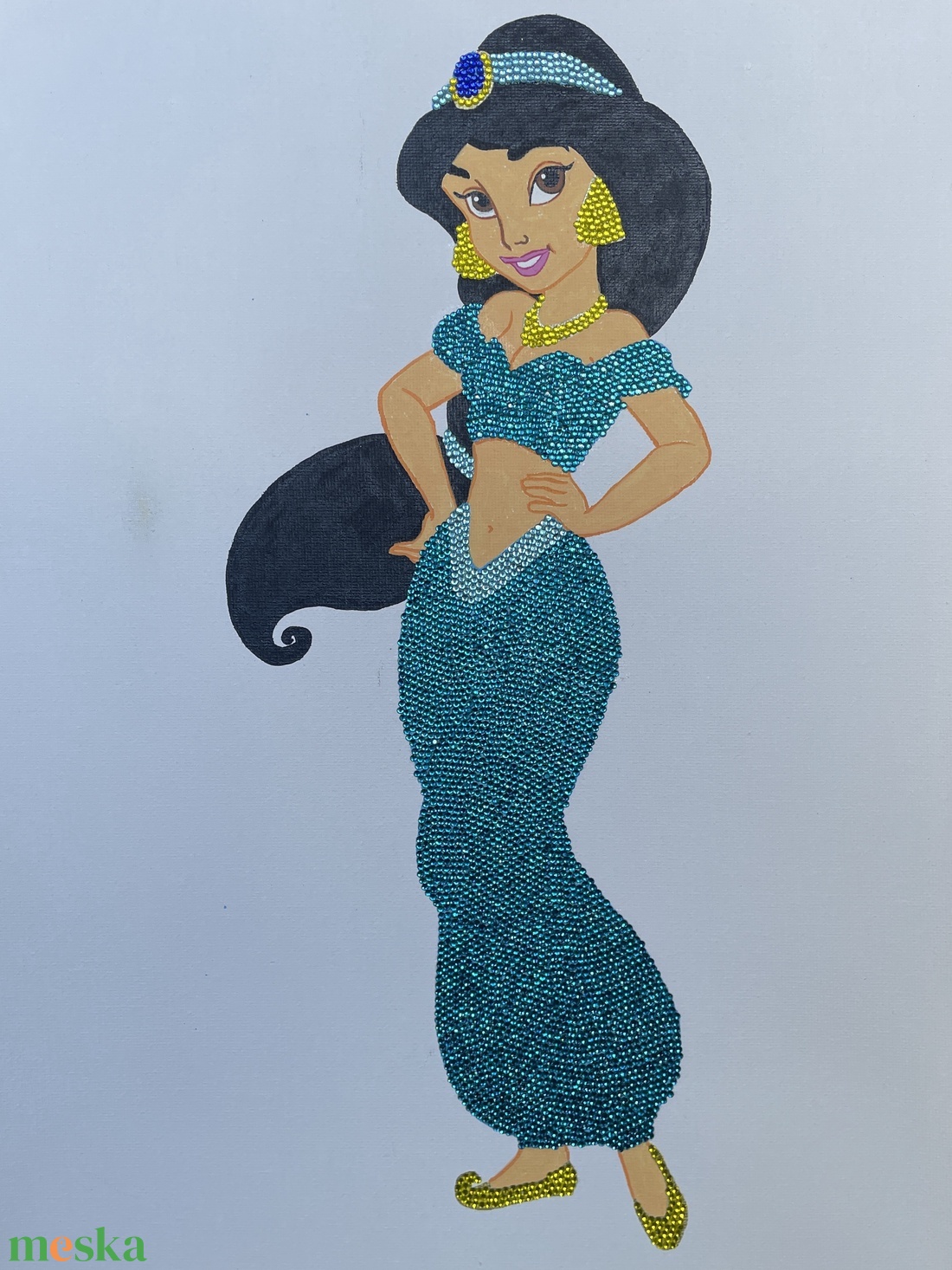 Jázmin - Kézzel díszített vászonkép - művészet - festmény - festmény vegyes technika - Meska.hu