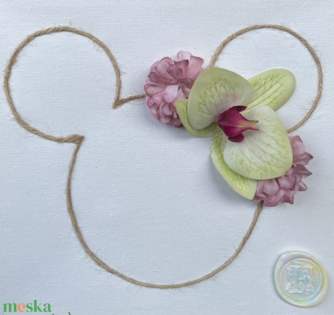 Virágos Mickey vászonkép - művészet - festmény - festmény vegyes technika - Meska.hu