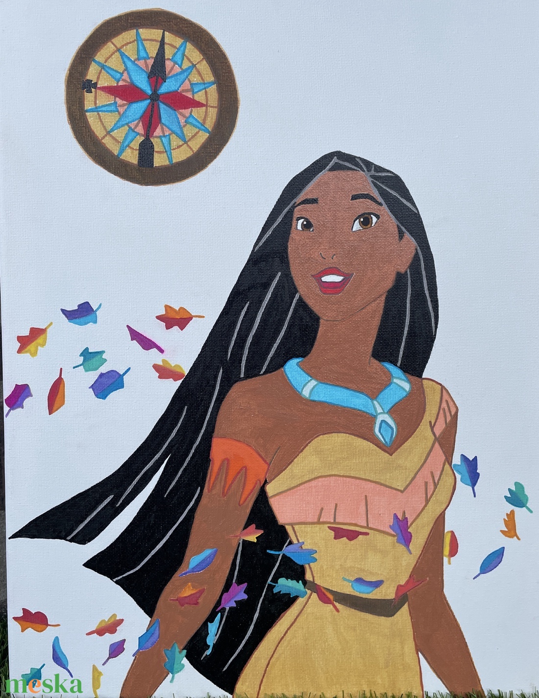 Pocahontas - Kézzel festett vászonkép - művészet - festmény - festmény vegyes technika - Meska.hu