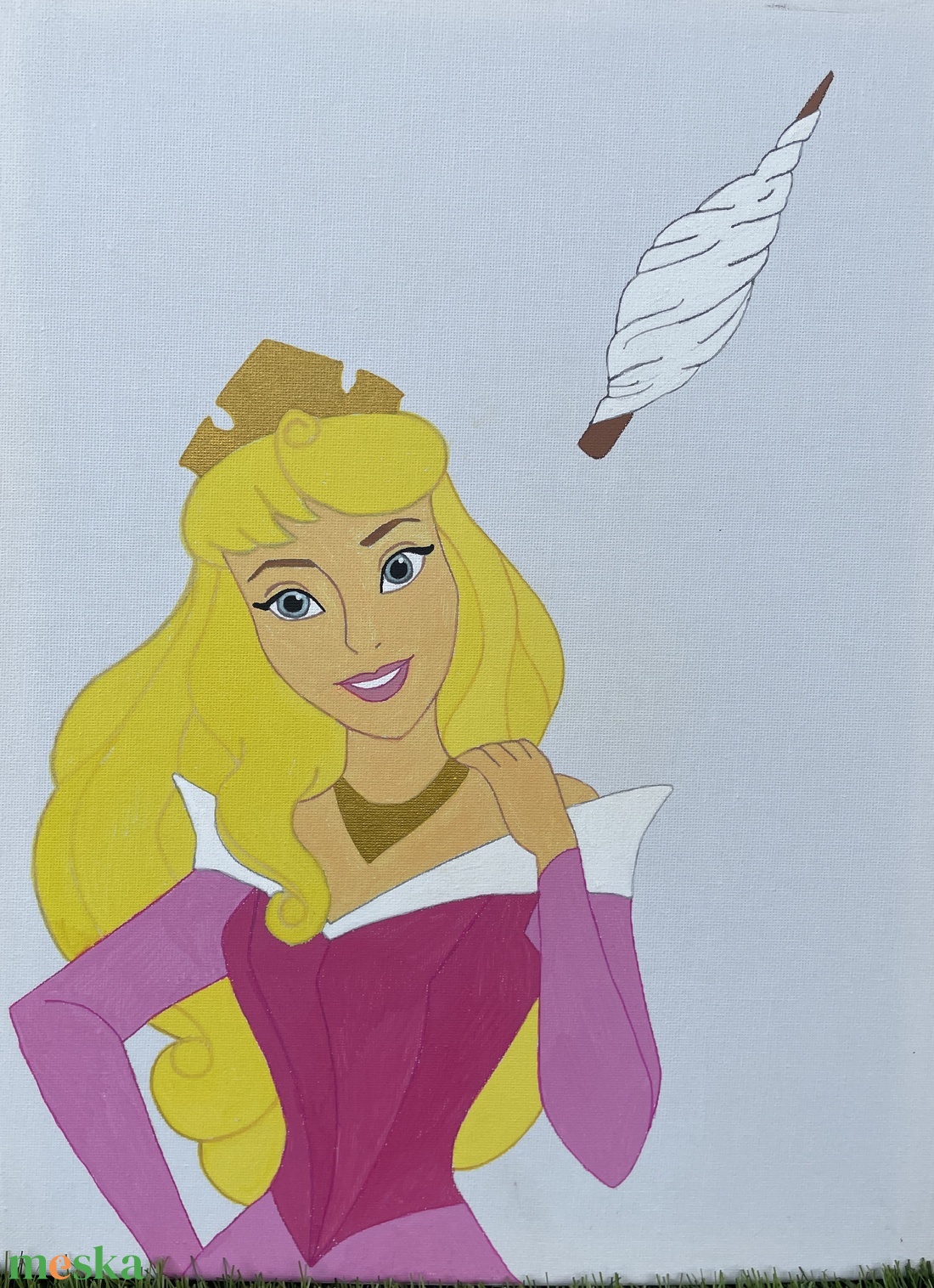 Csipkerózsika - Kézzel festett vászonkép - művészet - festmény - festmény vegyes technika - Meska.hu