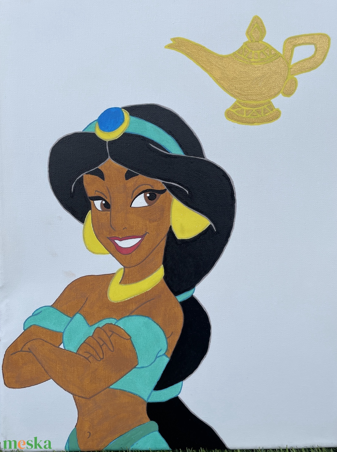 Jázmin - Kézzel festett vászonkép - művészet - festmény - festmény vegyes technika - Meska.hu