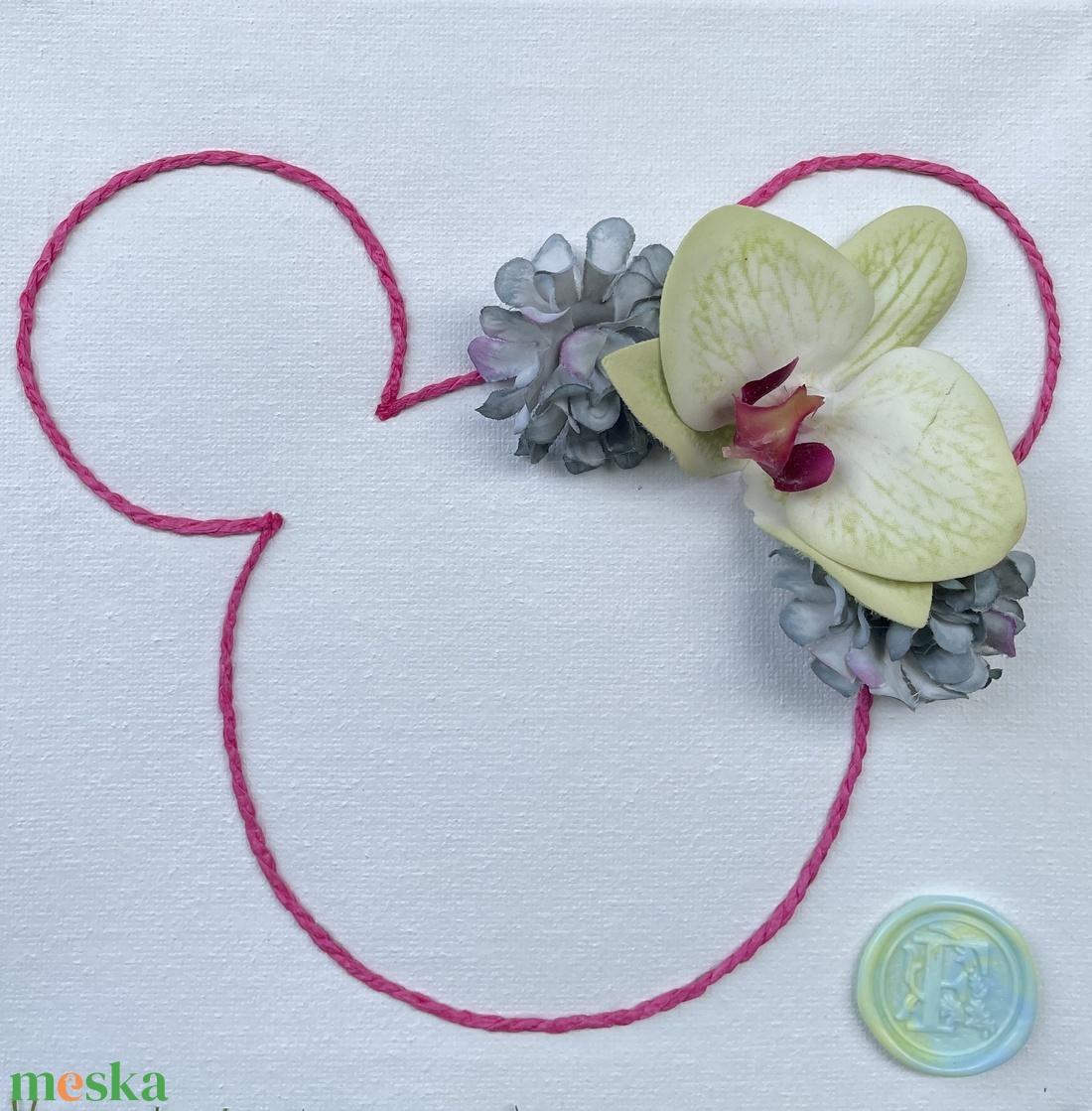 Virágos Mickey vászonkép - művészet - festmény - festmény vegyes technika - Meska.hu