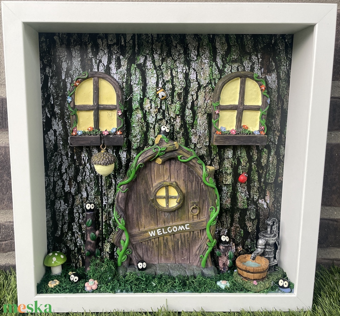 Éjjeli Mesefalu  Világító Ablakos Tündérkert - otthon & életmód - dekoráció - fali és függő dekoráció - falra akasztható dekor - Meska.hu