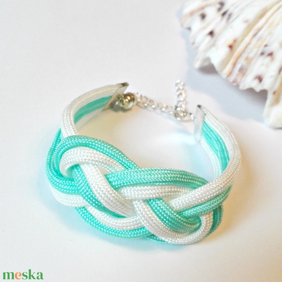 Paracord karkötő fehér-menta - ékszer - karkötő - fonott karkötő - Meska.hu Paracord karkötő fehér-menta - ékszer - karkötő - fonott karkötő - Meska.hu