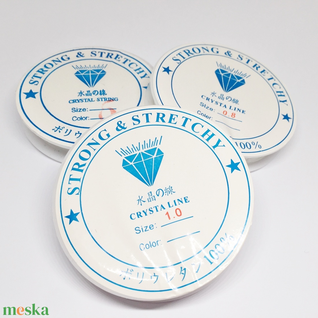 Gumis damil 3 db-os, választható vastagságban - kellékek & szerszámok - gyöngyfűzés kellékek - damil - Meska.hu Gumis damil 3 db-os, választható vastagságban - kellékek & szerszámok - gyöngyfűzés kellékek - damil - Meska.hu