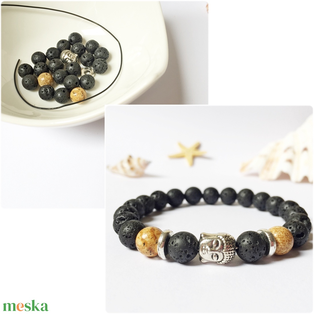 Alkotói csomag Lávakő karkötő buddha fej köztessel - kellékek & szerszámok - Meska.hu Alkotói csomag Lávakő karkötő buddha fej köztessel - kellékek & szerszámok - Meska.hu