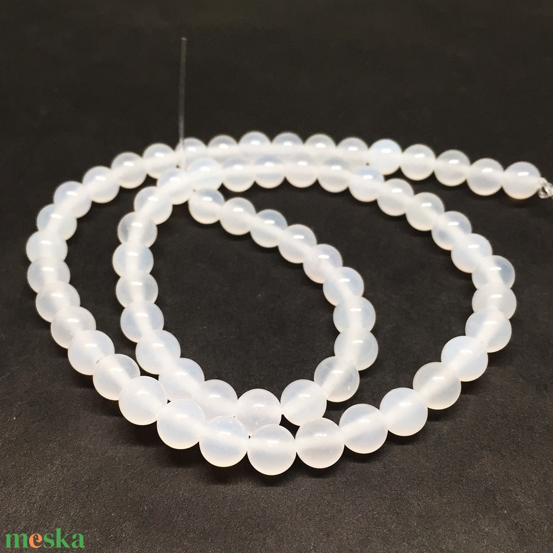 Fehér achát ásványgyöngy, 6 mm, 60 db - kellékek & szerszámok - gyöngyfűzés kellékek - féldrágakő - Meska.hu Fehér achát ásványgyöngy, 6 mm, 60 db - kellékek & szerszámok - gyöngyfűzés kellékek - féldrágakő - Meska.hu