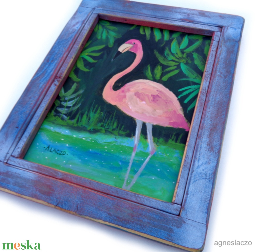 Flamingó  - művészet - festmény - akril - Meska.hu