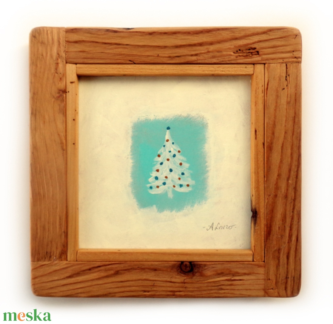 Kiskarácsony - Akril festmény Rusztikus Fakeretben - művészet - festmény - akril - Meska.hu Kiskarácsony - Akril festmény Rusztikus Fakeretben - művészet - festmény - akril - Meska.hu