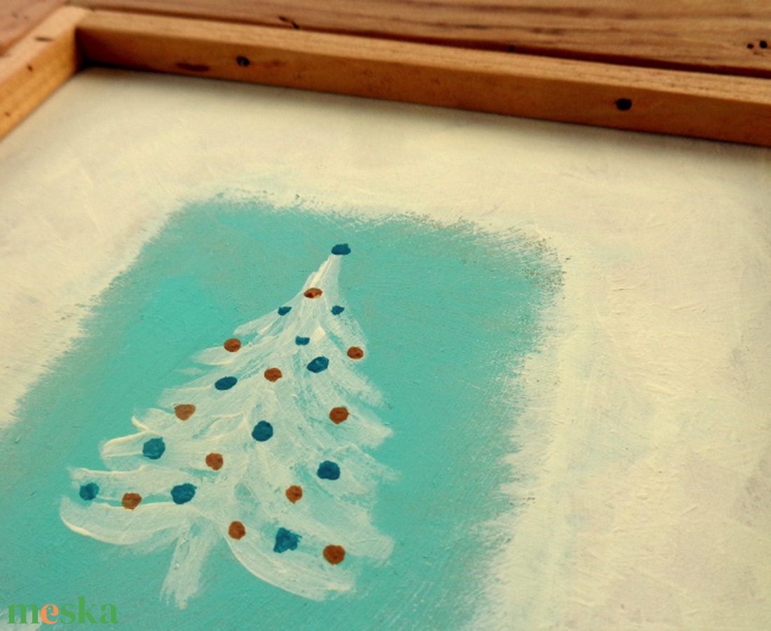 Kiskarácsony - Akril festmény Rusztikus Fakeretben - művészet - festmény - akril - Meska.hu Kiskarácsony - Akril festmény Rusztikus Fakeretben - művészet - festmény - akril - Meska.hu