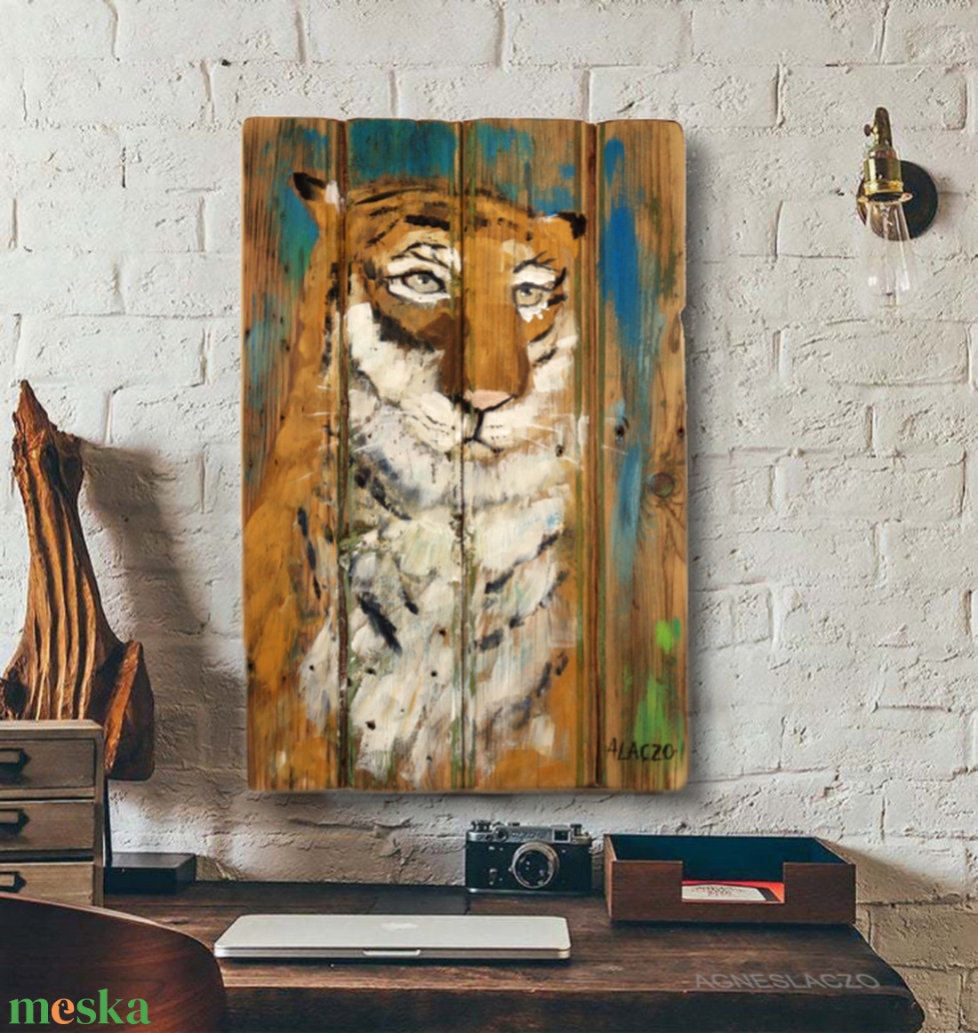 Egy igazi karakter ( Tigris ) - otthon & lakás - dekoráció - kép & falikép - fából készült kép - Meska.hu