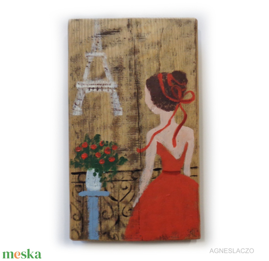 Valentin nap Párizsban - otthon & lakás - dekoráció - kép & falikép - fából készült kép - Meska.hu