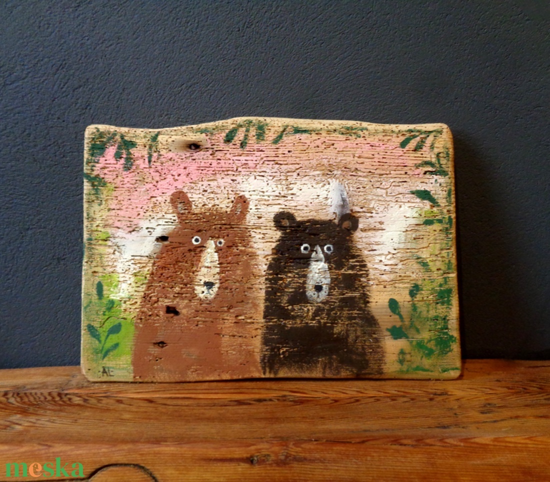 De hol a málna?  - Rusztikus Fatábla, Vicces Ajándék ötlet - Egyedi Falidísz, Medve, Mackó - otthon & életmód - dekoráció - fali és függő dekoráció - falra akasztható dekor - Meska.hu