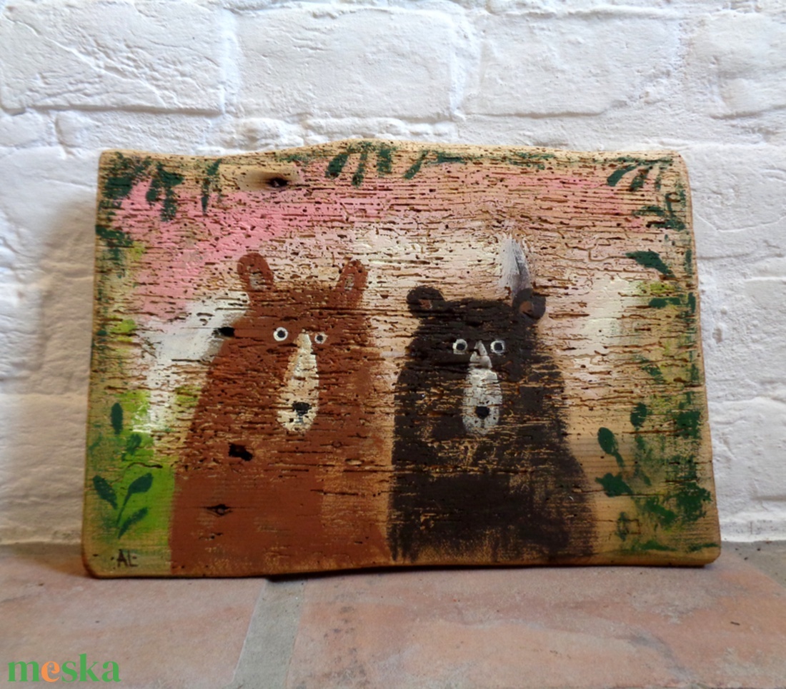 De hol a málna?  - Rusztikus Fatábla, Vicces Ajándék ötlet - Egyedi Falidísz, Medve, Mackó - otthon & életmód - dekoráció - fali és függő dekoráció - falra akasztható dekor - Meska.hu