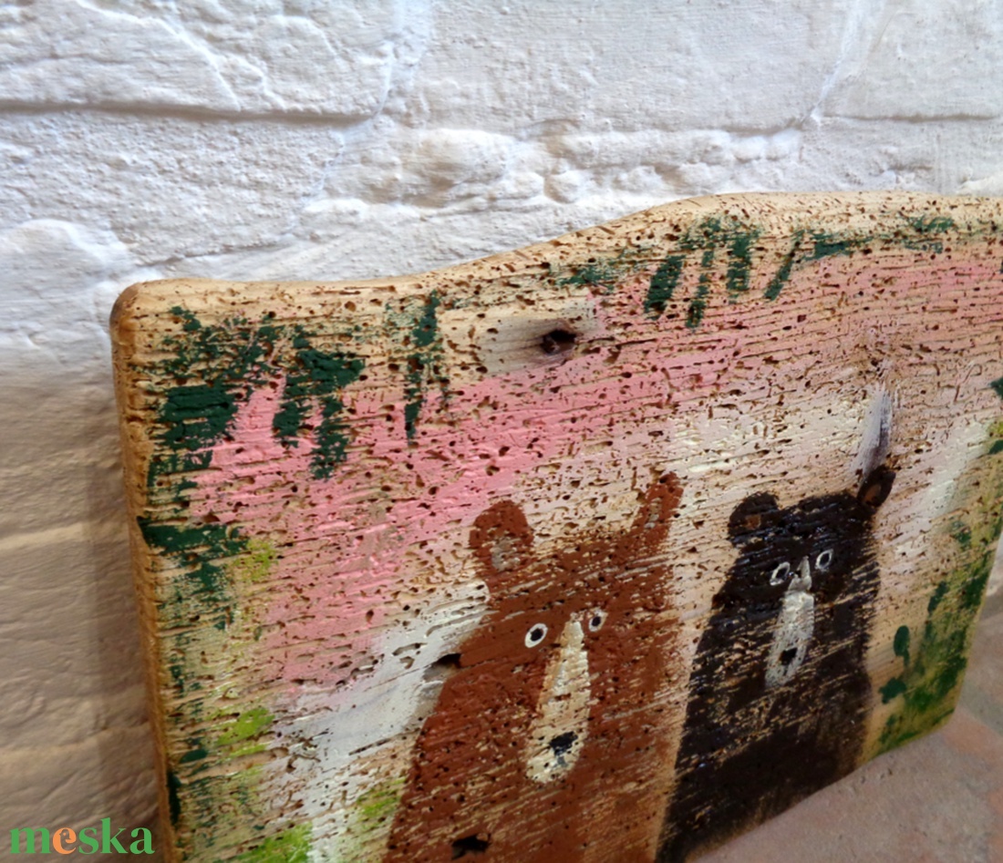 De hol a málna?  - Rusztikus Fatábla, Vicces Ajándék ötlet - Egyedi Falidísz, Medve, Mackó - otthon & életmód - dekoráció - fali és függő dekoráció - falra akasztható dekor - Meska.hu