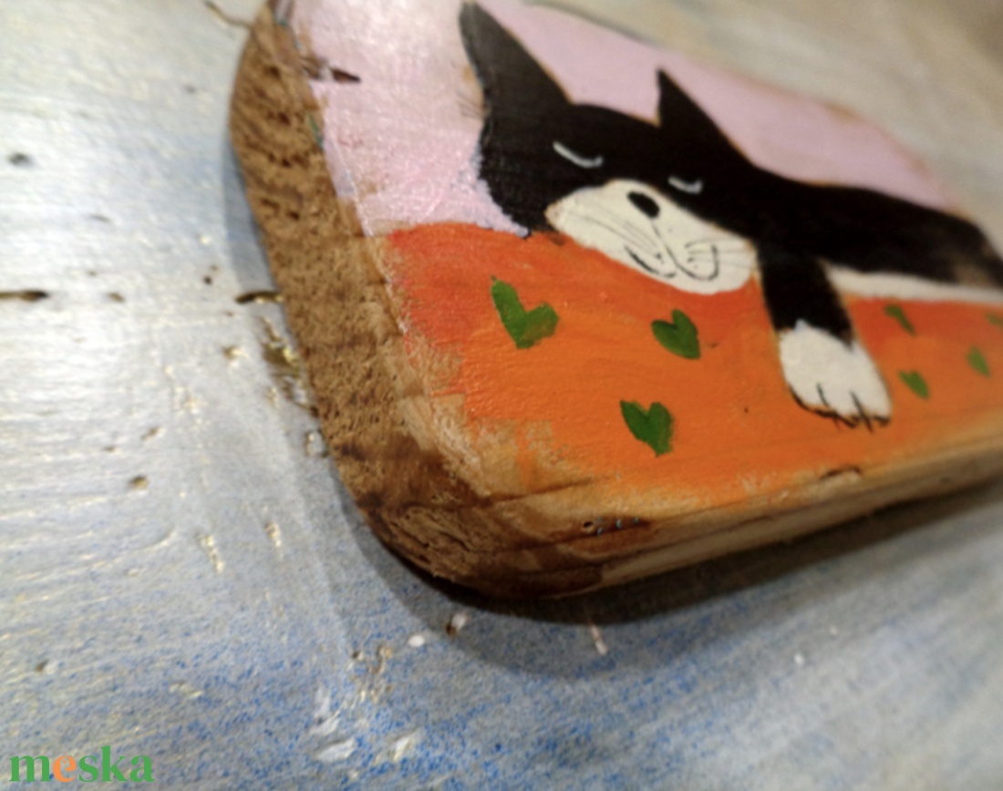 Pihenés - Rusztikus Fatábla, Vicces Ajándék ötlet - Egyedi Falidísz, Konyha, Macska, Cica, Gyerekszoba - otthon & életmód - dekoráció - fali és függő dekoráció - falra akasztható dekor - Meska.hu