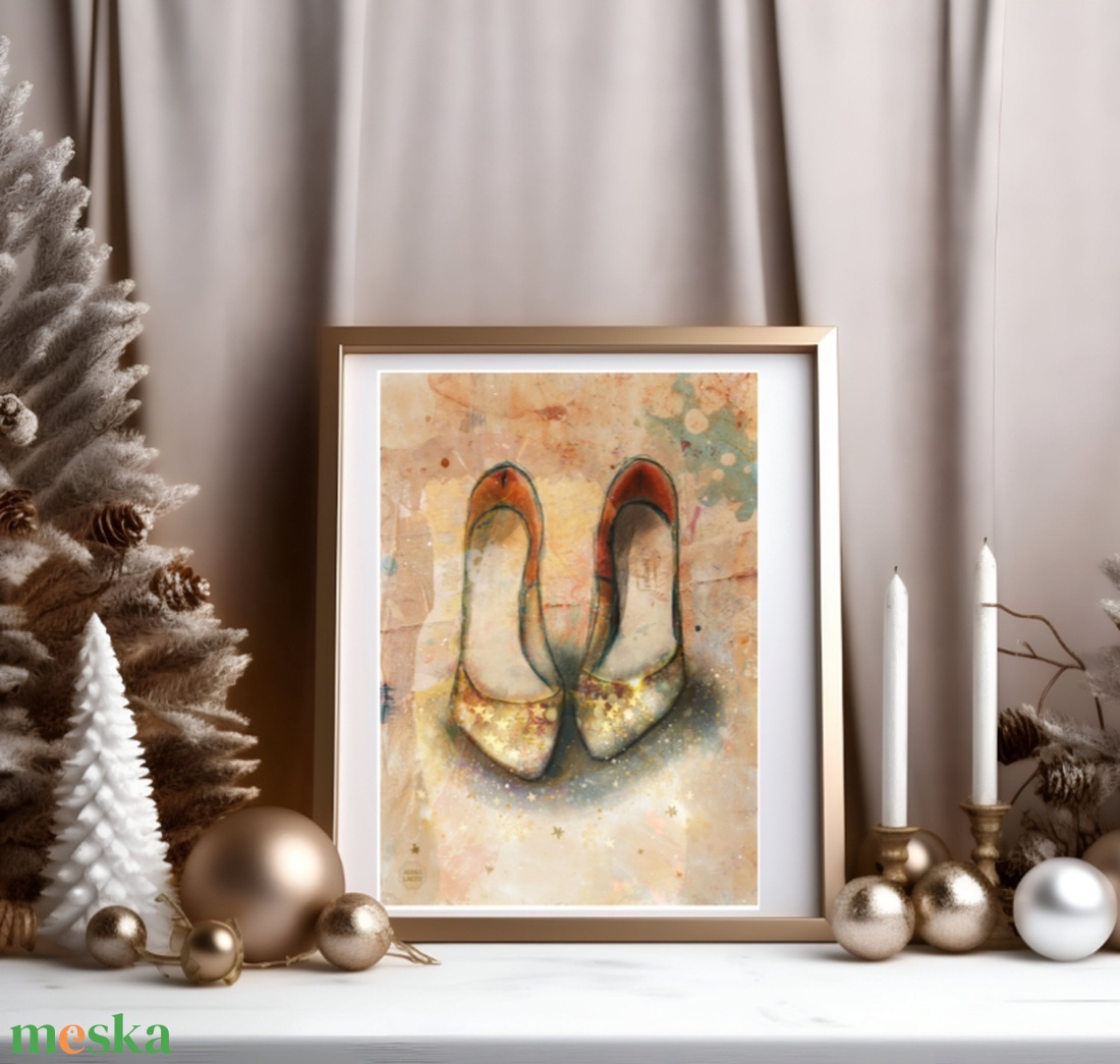 Arany cipellők - Laczó Ágnes kortárs festő/grafikus művész, Nyomat - művészet - grafika & illusztráció - művészi nyomat - Meska.hu Arany cipellők - Laczó Ágnes kortárs festő/grafikus művész, Nyomat - művészet - grafika & illusztráció - művészi nyomat - Meska.hu