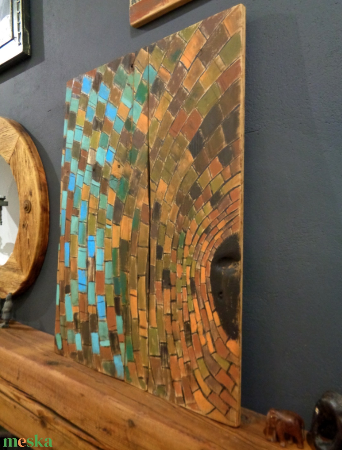 Mozaik - Rusztikus Fatábla, Ajándék ötlet - Egyedi Falidísz - otthon & életmód - dekoráció - fali és függő dekoráció - falra akasztható dekor - Meska.hu