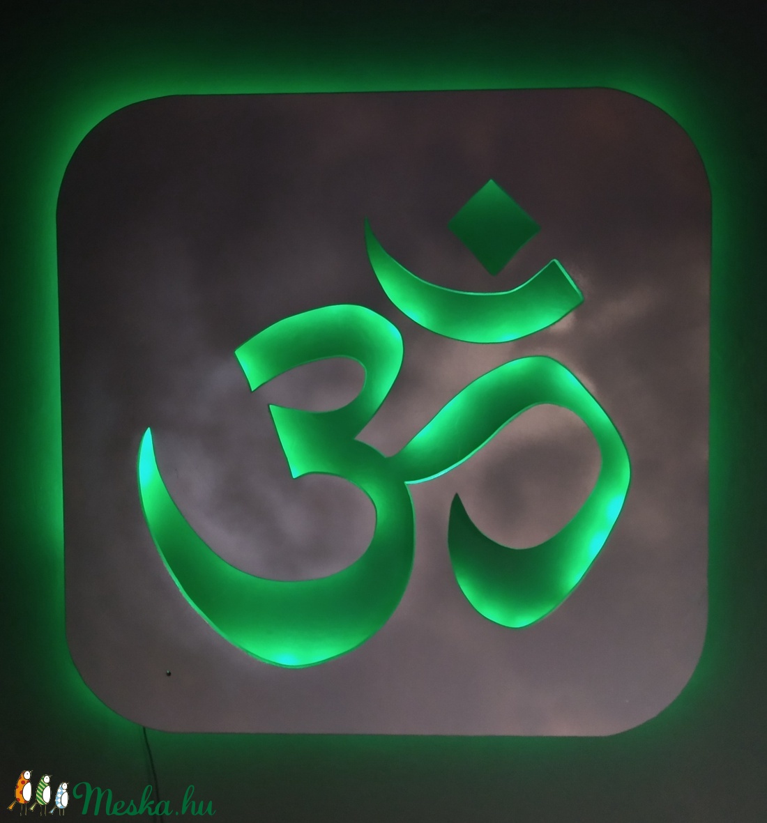 Om vagy Aum - hindu mantra, szimbólum,  fali dekor ledes háttérfénnyel -  - Meska.hu