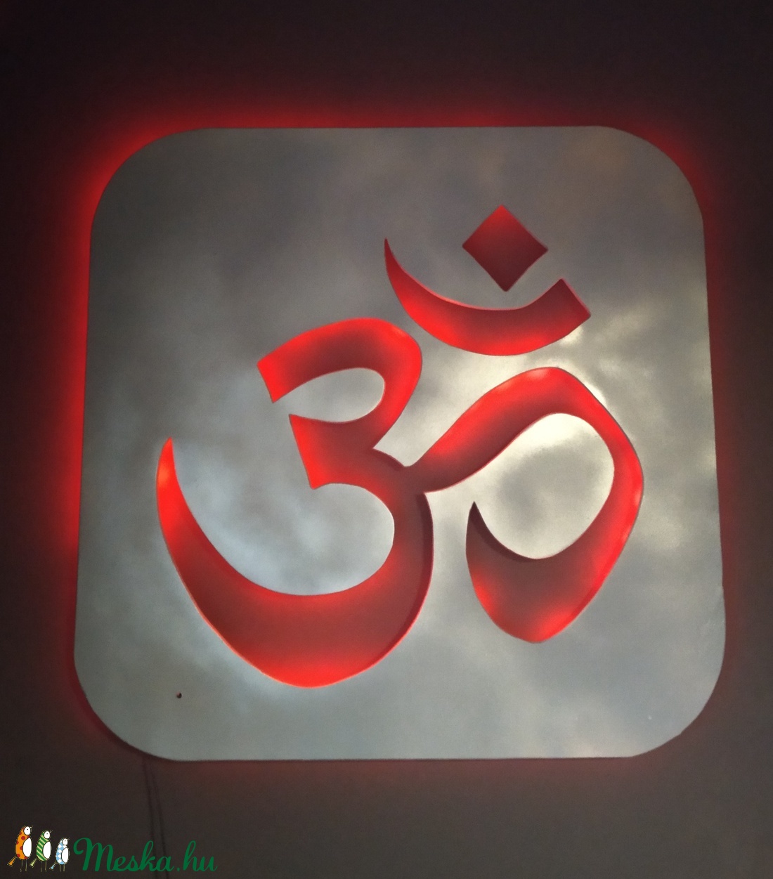 Om vagy Aum - hindu mantra, szimbólum,  fali dekor ledes háttérfénnyel -  - Meska.hu