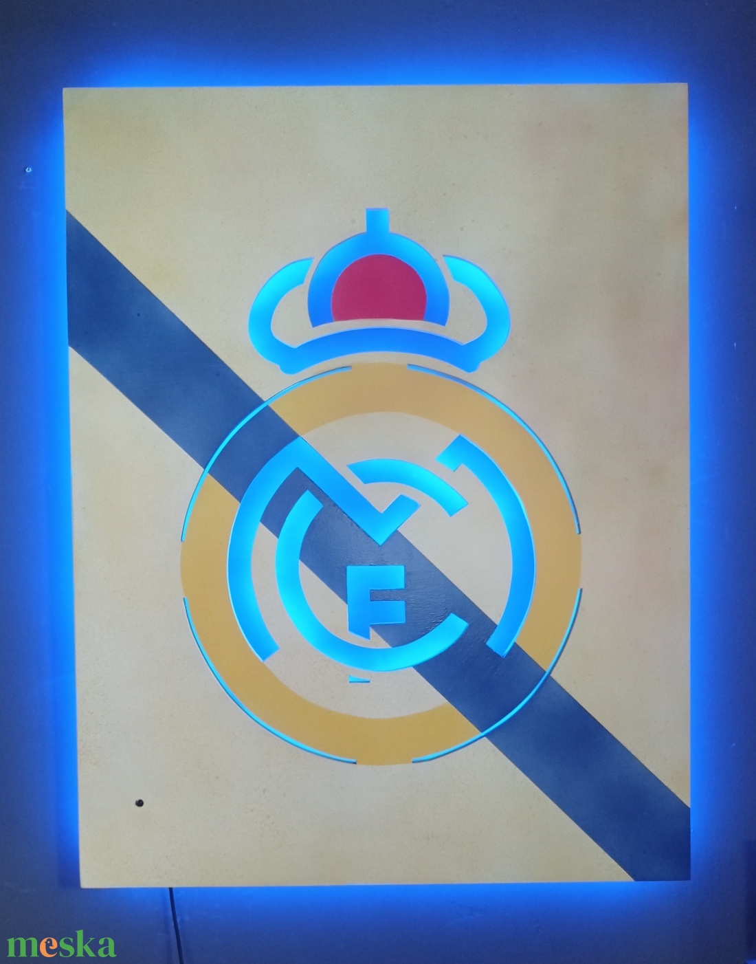 Real Madrid logo, világító falikép - otthon & életmód - dekoráció - kép & falikép - fából készült kép - Meska.hu Real Madrid logo, világító falikép - otthon & életmód - dekoráció - kép & falikép - fából készült kép - Meska.hu