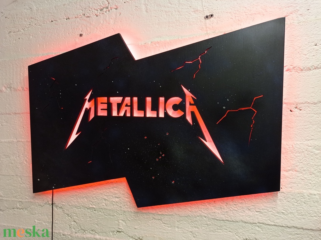 Metallica - világító falikép - otthon & életmód - dekoráció - kép & falikép - fából készült kép - Meska.hu Metallica - világító falikép - otthon & életmód - dekoráció - kép & falikép - fából készült kép - Meska.hu