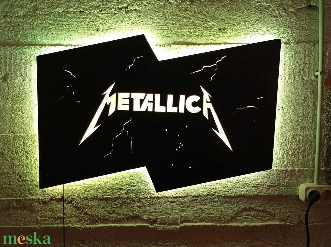 Metallica - világító falikép - otthon & életmód - dekoráció - kép & falikép - fából készült kép - Meska.hu Metallica - világító falikép - otthon & életmód - dekoráció - kép & falikép - fából készült kép - Meska.hu