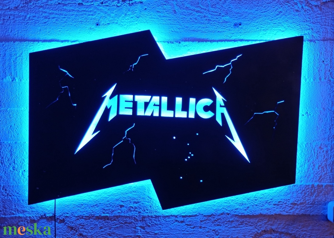 Metallica - világító falikép - otthon & életmód - dekoráció - kép & falikép - fából készült kép - Meska.hu Metallica - világító falikép - otthon & életmód - dekoráció - kép & falikép - fából készült kép - Meska.hu