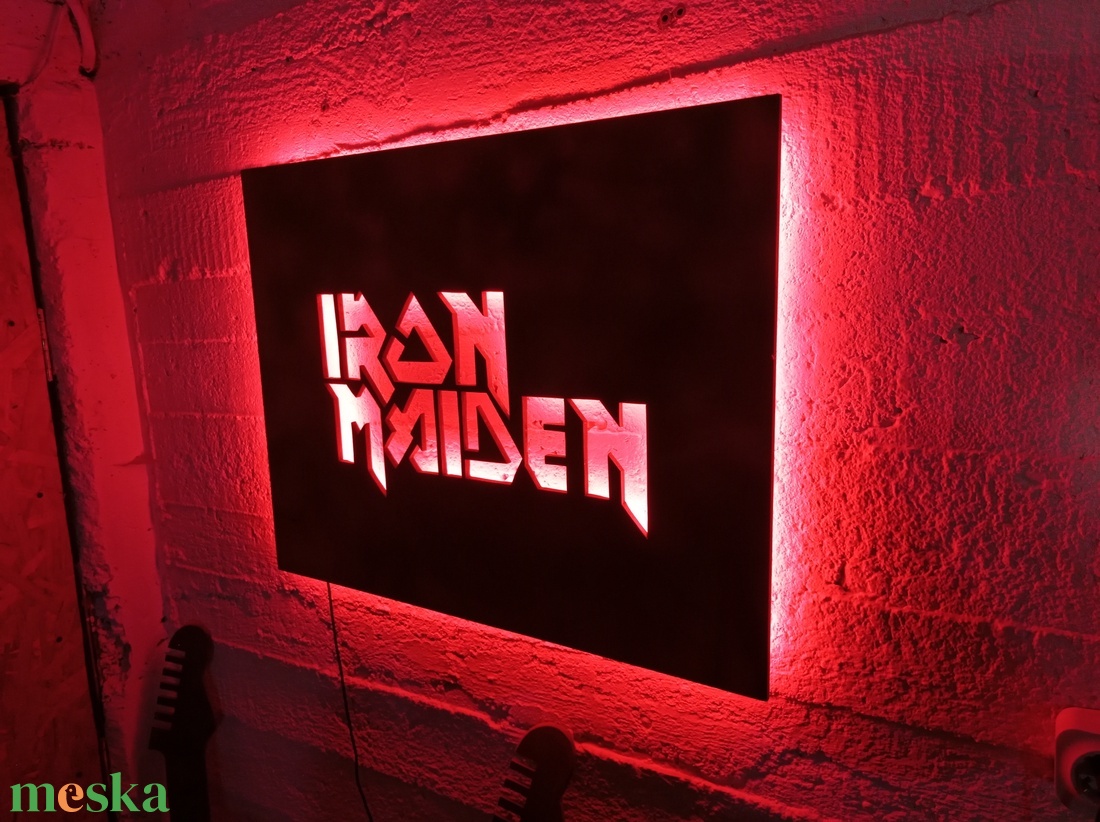 Iron Maiden logo - falikép világítással - otthon & életmód - dekoráció - kép & falikép - fából készült kép - Meska.hu Iron Maiden logo - falikép világítással - otthon & életmód - dekoráció - kép & falikép - fából készült kép - Meska.hu