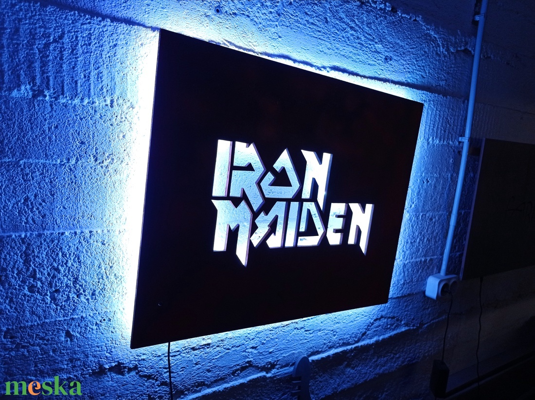 Iron Maiden logo - falikép világítással - otthon & életmód - dekoráció - kép & falikép - fából készült kép - Meska.hu Iron Maiden logo - falikép világítással - otthon & életmód - dekoráció - kép & falikép - fából készült kép - Meska.hu