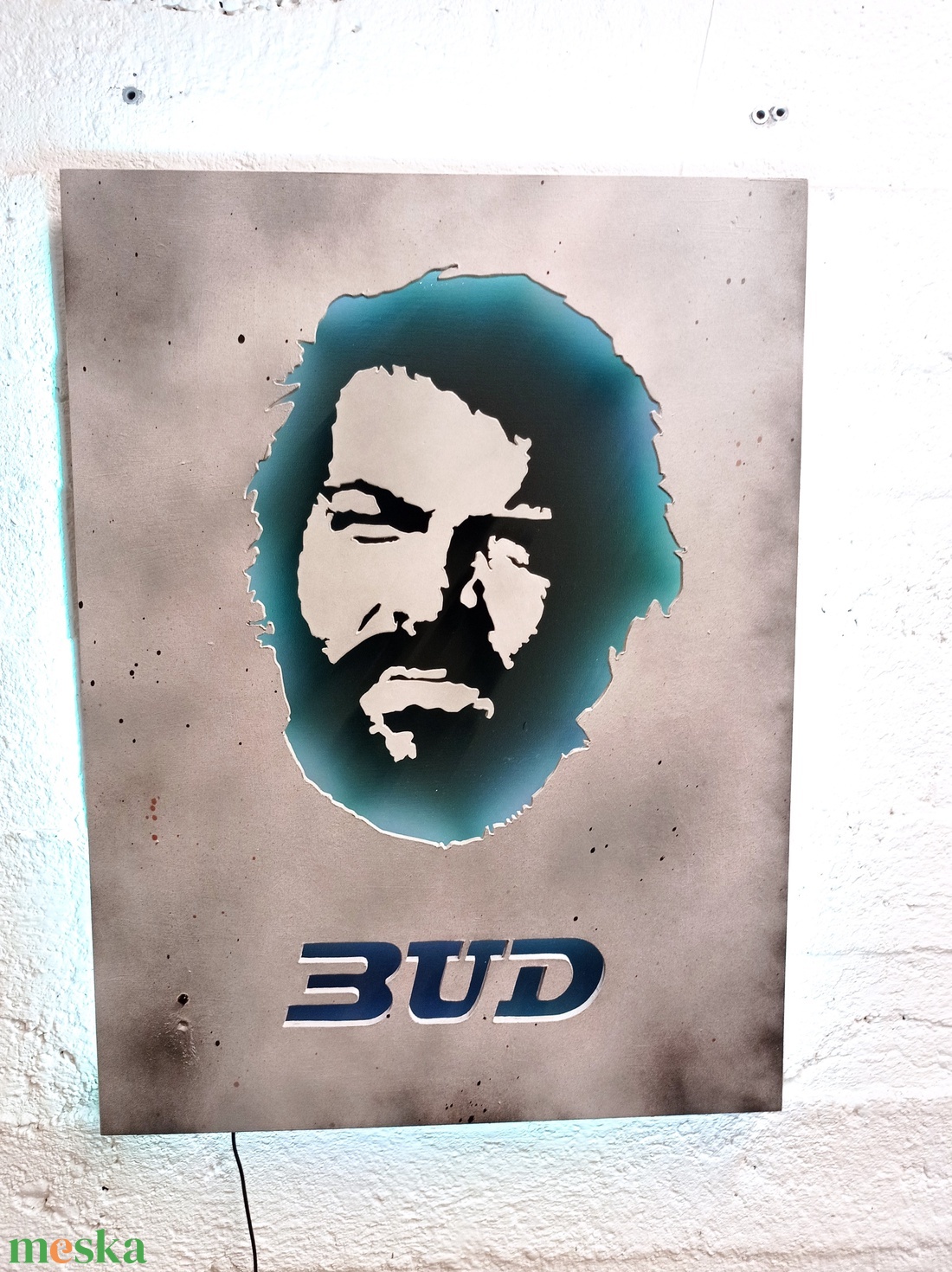 Bud Spencer portré - falikép világítással - otthon & életmód - dekoráció - kép & falikép - fából készült kép - Meska.hu Bud Spencer portré - falikép világítással - otthon & életmód - dekoráció - kép & falikép - fából készült kép - Meska.hu