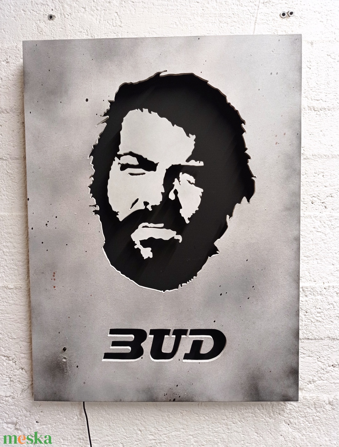 Bud Spencer portré - falikép világítással - otthon & életmód - dekoráció - kép & falikép - fából készült kép - Meska.hu Bud Spencer portré - falikép világítással - otthon & életmód - dekoráció - kép & falikép - fából készült kép - Meska.hu