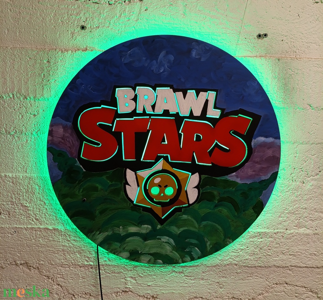 Brawl Stars - világító falikép - otthon & életmód - dekoráció - kép & falikép - fából készült kép - Meska.hu