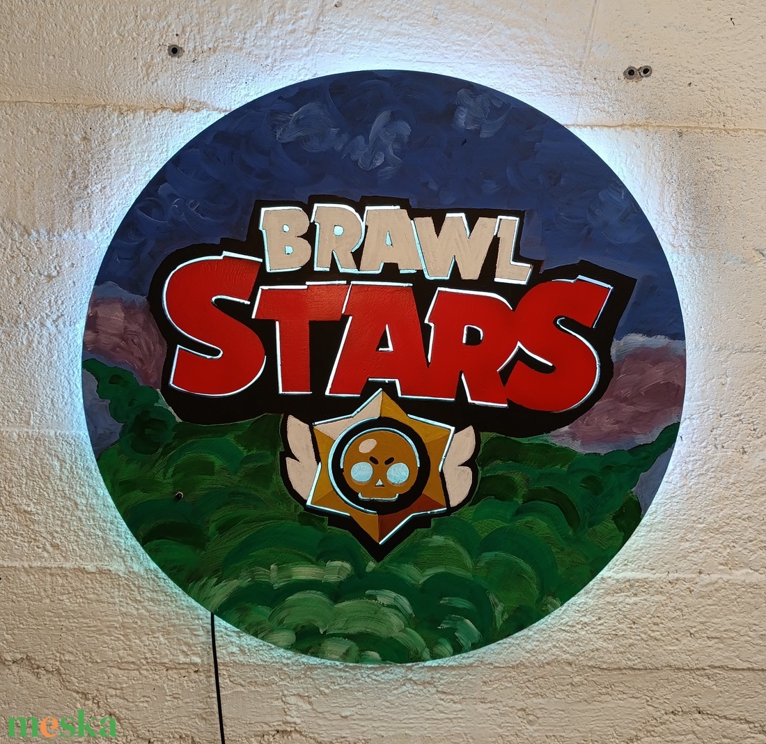 Brawl Stars - világító falikép - otthon & életmód - dekoráció - kép & falikép - fából készült kép - Meska.hu