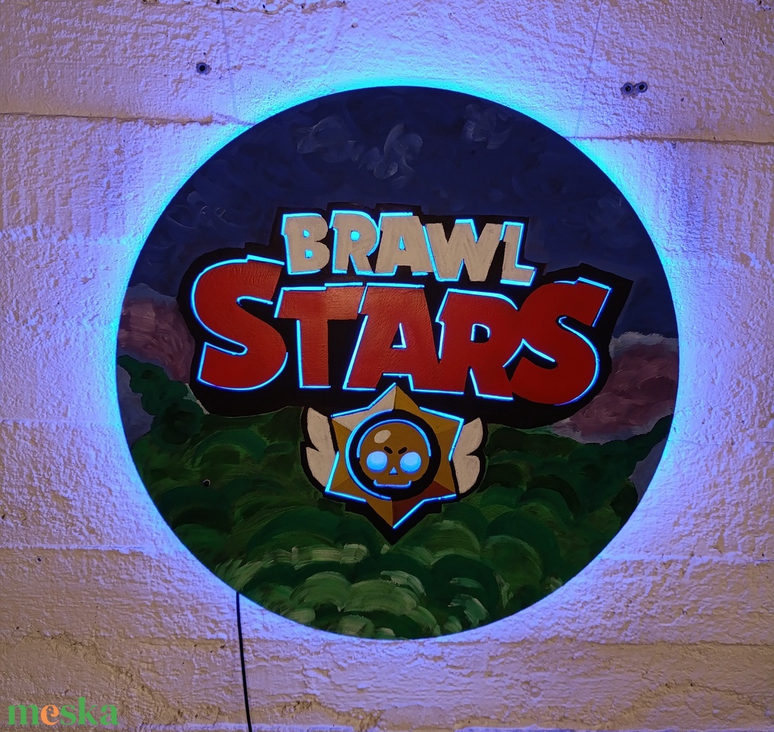 Brawl Stars - világító falikép - otthon & életmód - dekoráció - kép & falikép - fából készült kép - Meska.hu