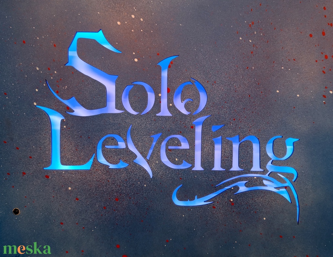 Solo Leveling - világító falikép  - otthon & életmód - dekoráció - kép & falikép - fából készült kép - Meska.hu