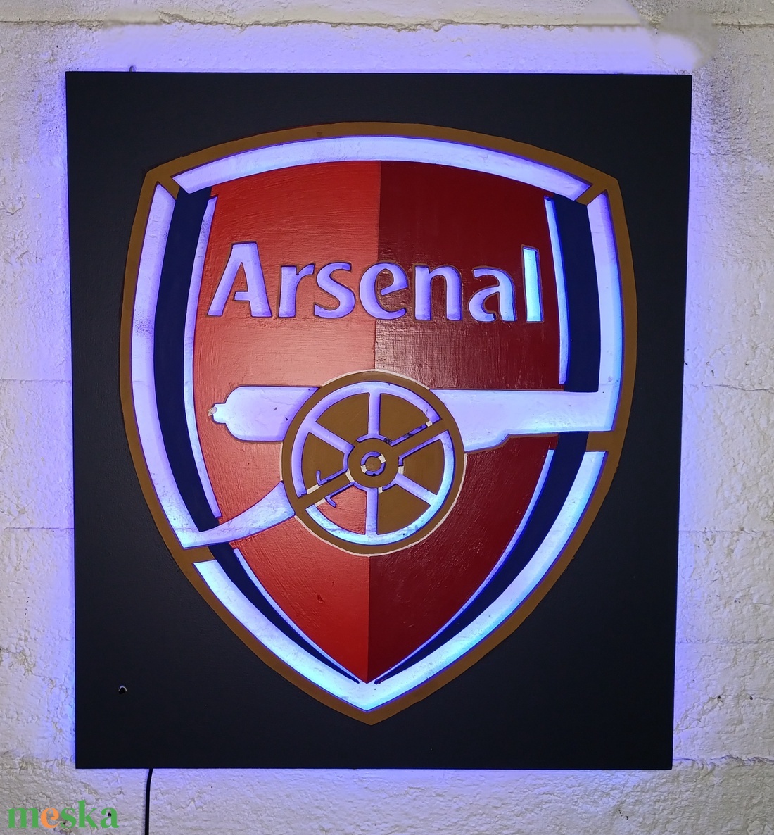 Arsenal - a fociklub rajongója falára, világító falikép - otthon & életmód - dekoráció - kép & falikép - fából készült kép - Meska.hu