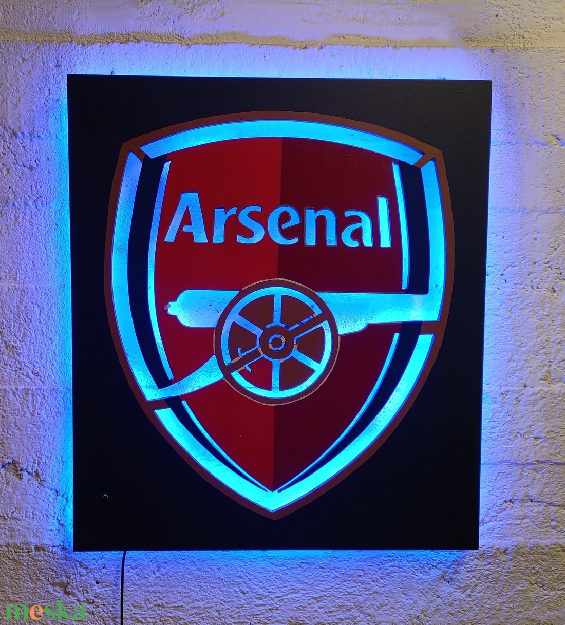 Arsenal - a fociklub rajongója falára, világító falikép - otthon & életmód - dekoráció - kép & falikép - fából készült kép - Meska.hu