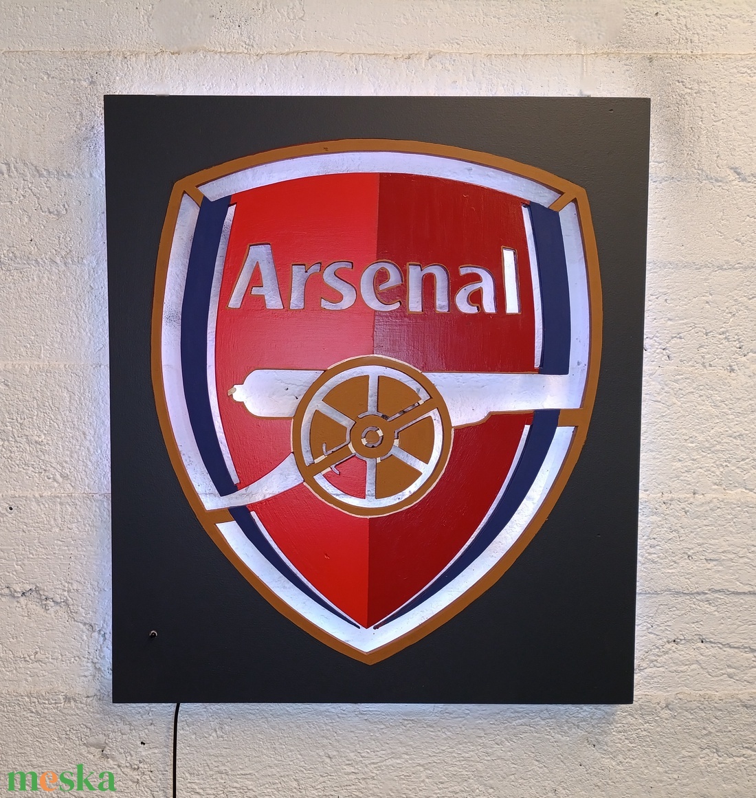 Arsenal - a fociklub rajongója falára, világító falikép - otthon & életmód - dekoráció - kép & falikép - fából készült kép - Meska.hu
