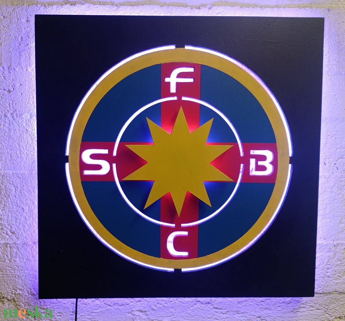Steaua rajongóknak! - világító falikép  - otthon & életmód - dekoráció - kép & falikép - fából készült kép - Meska.hu