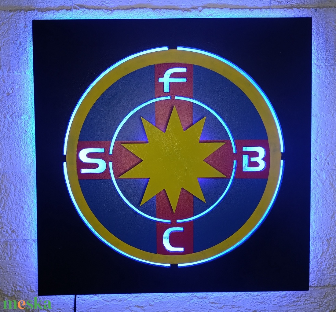 Steaua rajongóknak! - világító falikép  - otthon & életmód - dekoráció - kép & falikép - fából készült kép - Meska.hu