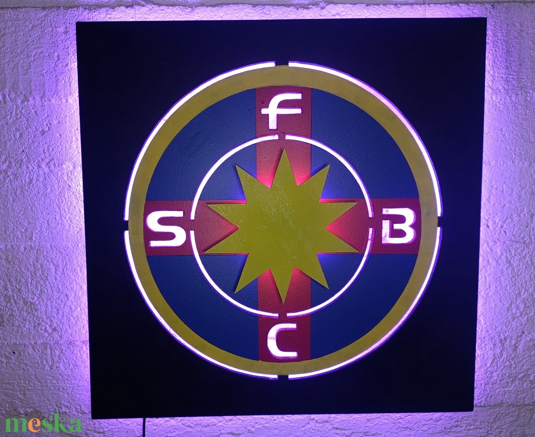 Steaua rajongóknak! - világító falikép  - otthon & életmód - dekoráció - kép & falikép - fából készült kép - Meska.hu