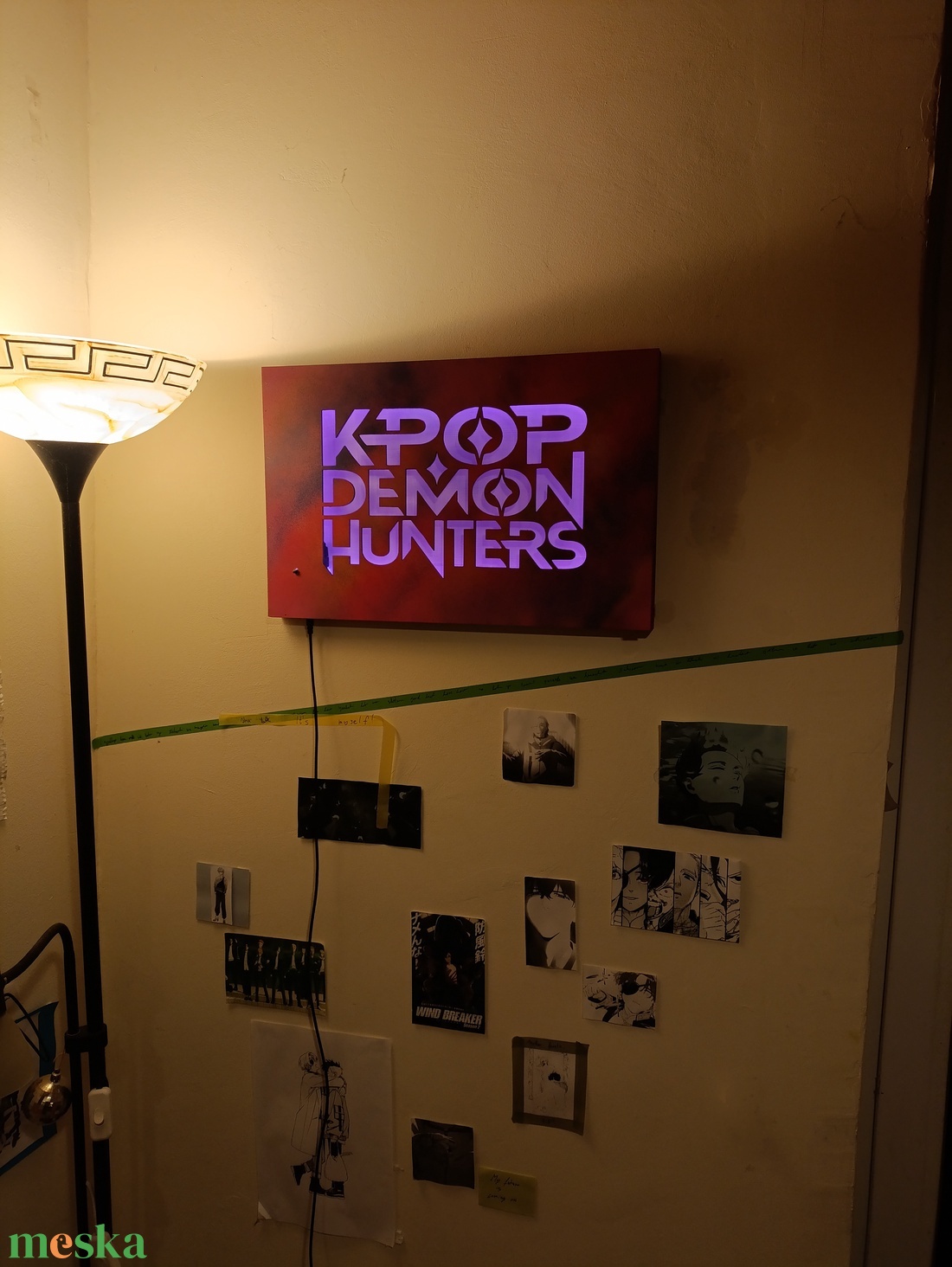 K-Pop Demon Hunters világító falikép  - otthon & életmód - dekoráció - kép & falikép - fából készült kép - Meska.hu