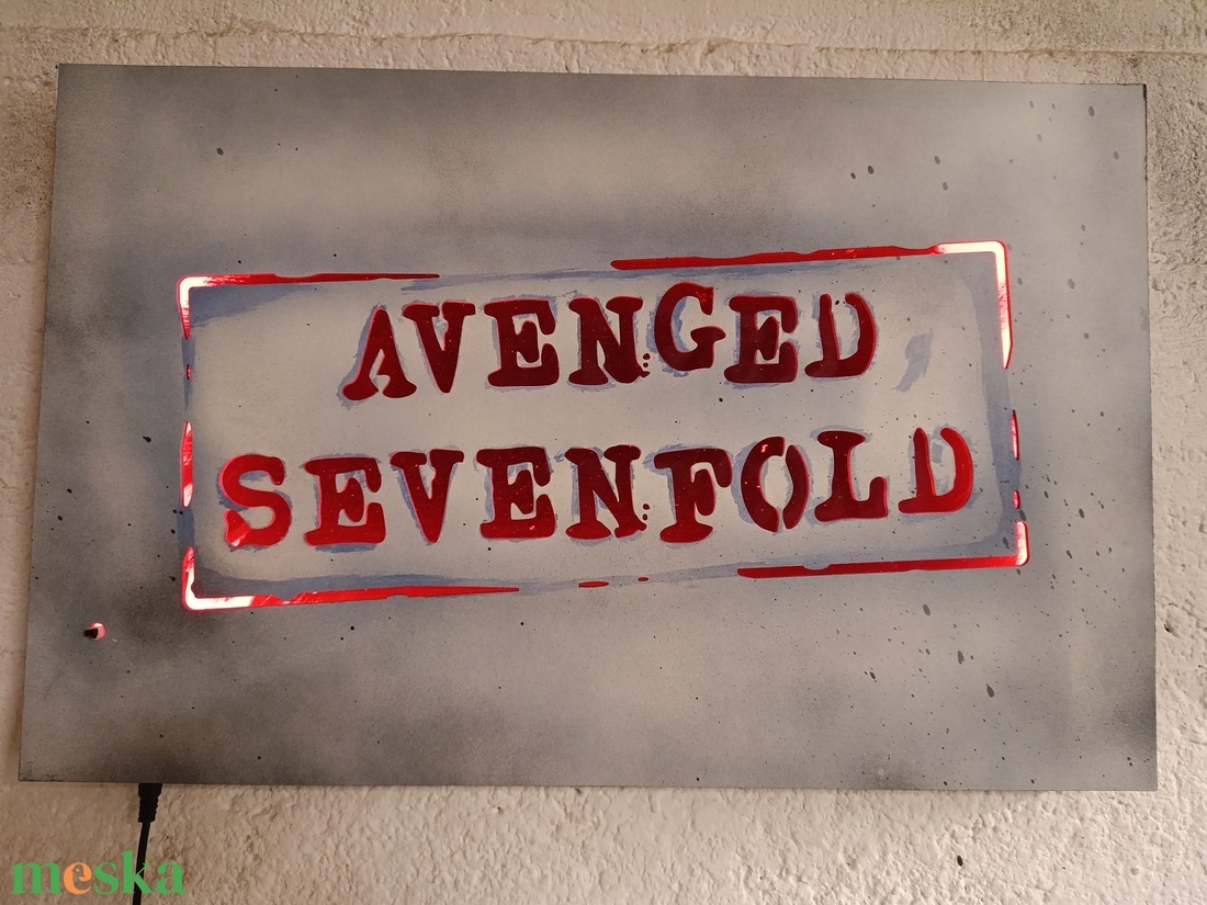 Avenged Sevenfold világító falikép  - otthon & életmód - dekoráció - kép & falikép - fából készült kép - Meska.hu