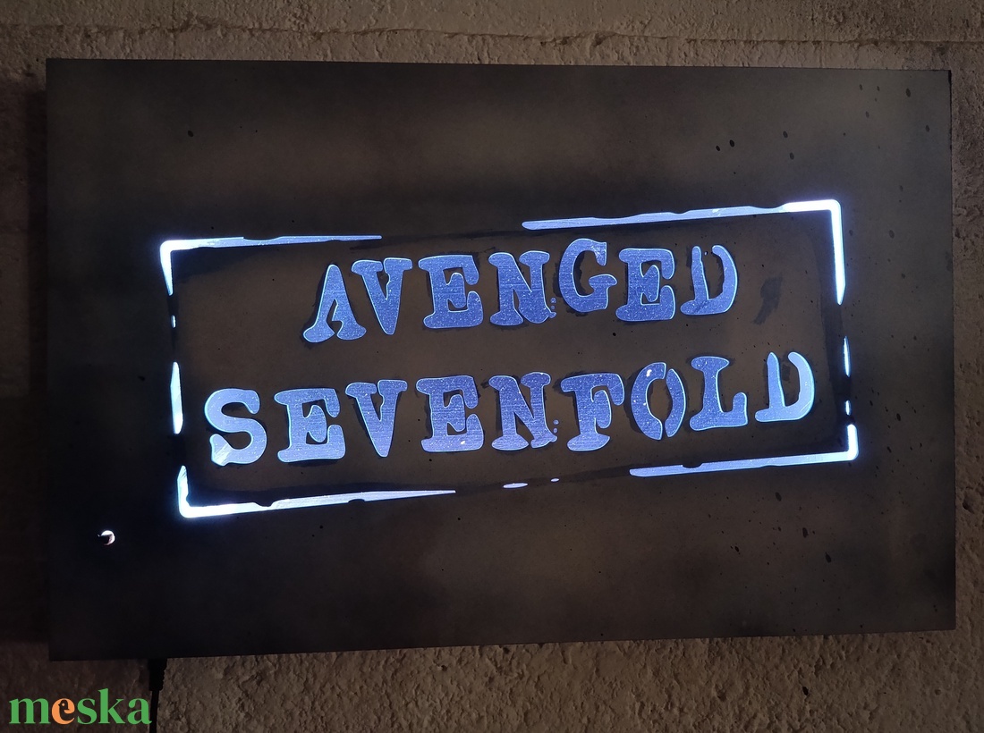Avenged Sevenfold világító falikép  - otthon & életmód - dekoráció - kép & falikép - fából készült kép - Meska.hu